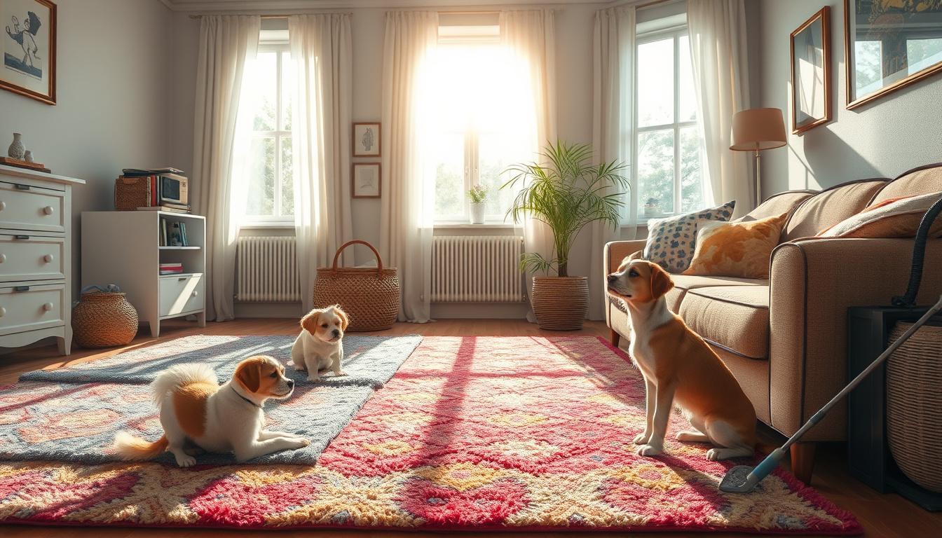 Melhores métodos para higienizar tapetes em casas com animais
