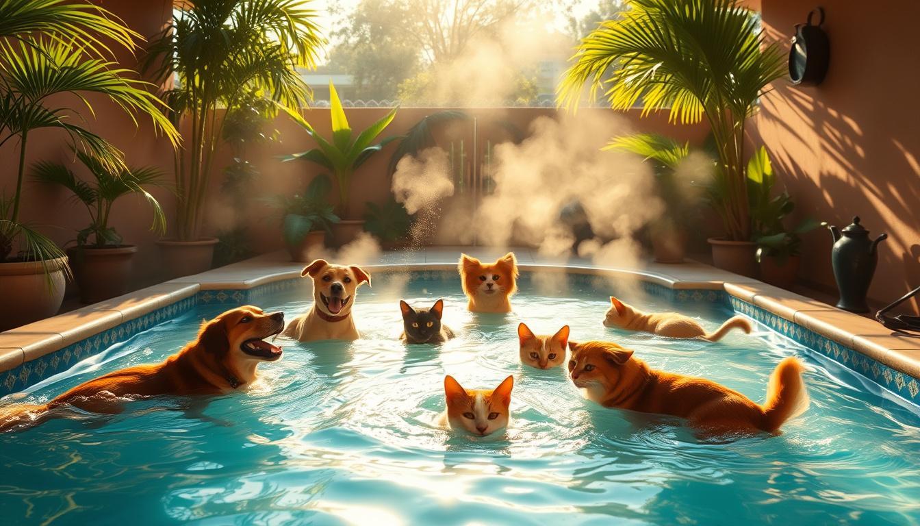 Piscinas aquecidas: benefícios para cães e gatos no clima mineiro